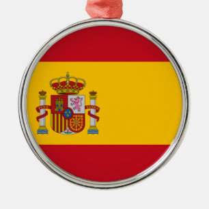 Flag of Spain Metal Tree Decoration
