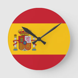Flag of Spain Round Clock