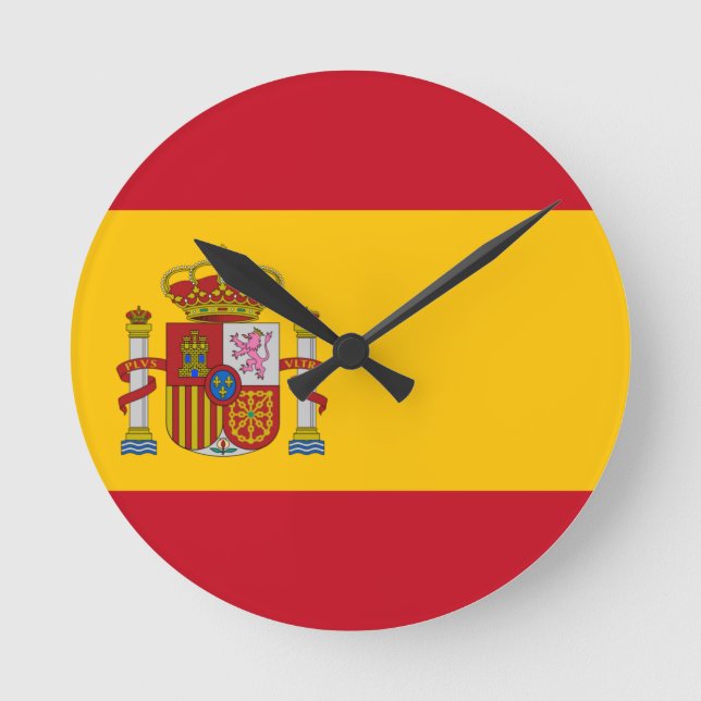 Flag of Spain Round Clock (Front)