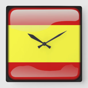 Flag of Spain Square Wall Clock