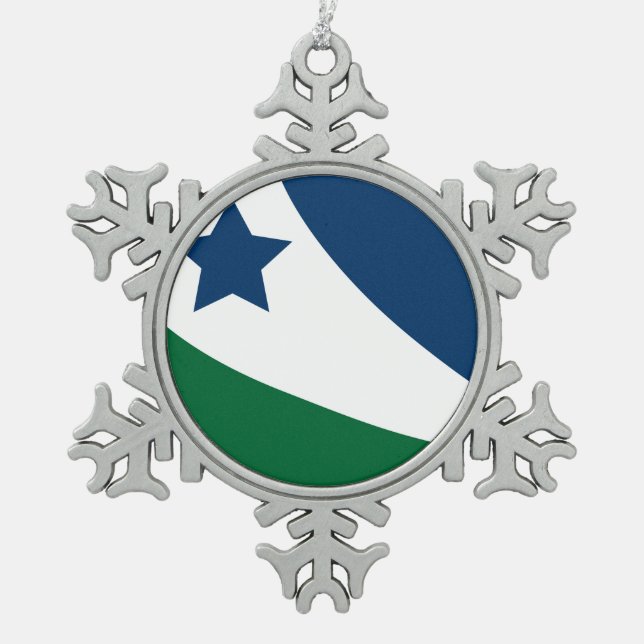 Flag of Spring Hill, Tennessee Snowflake Pewter Christmas Ornament (Front)