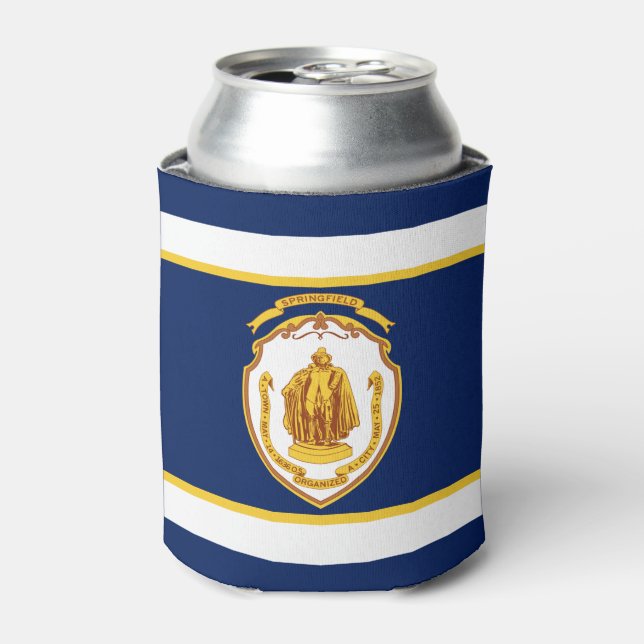 Flag of Springfield, Massachusetts Can Cooler (Can Front)