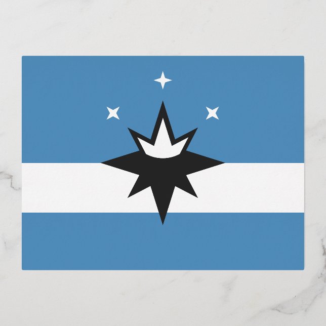 Flag of Springfield, Missouri Foil Holiday Postcard (Front)