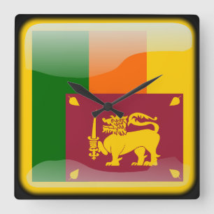 Flag of Sri Lanka Square Wall Clock