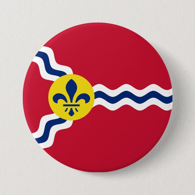 Flag of St Louis (Missouri) 7.5 Cm Round Badge (Front)