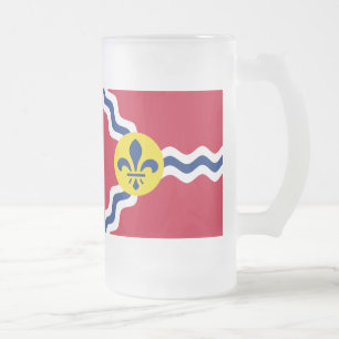 Flag of St. Louis, Missouri Frosted Glass Beer Mug