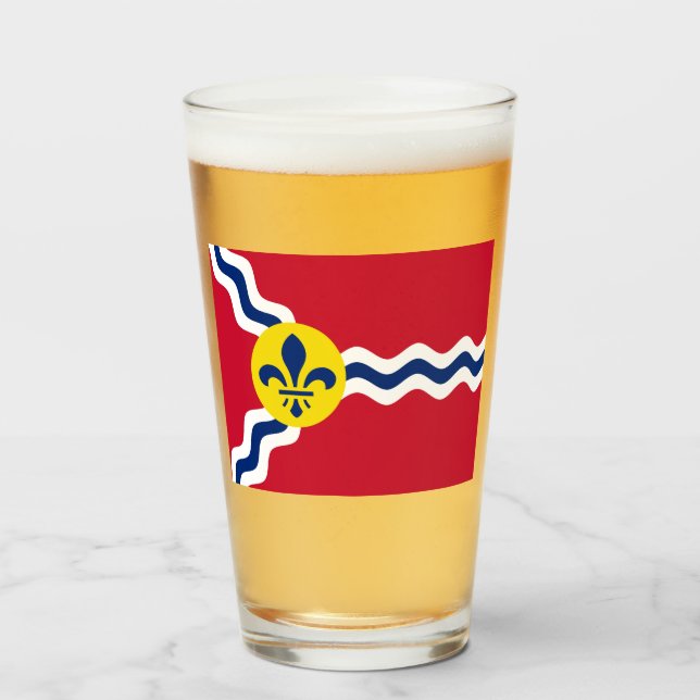 Flag of St Louis (Missouri) Glass (Front Filled)