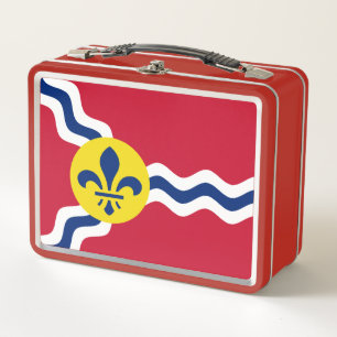 Flag of St. Louis, Missouri Round Pillow Metal Lunch Box