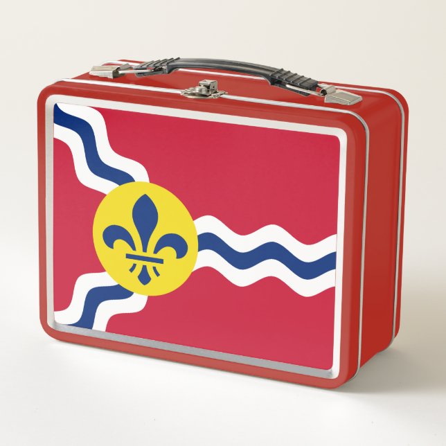 Flag of St. Louis, Missouri Round Pillow Metal Lunch Box (Front)