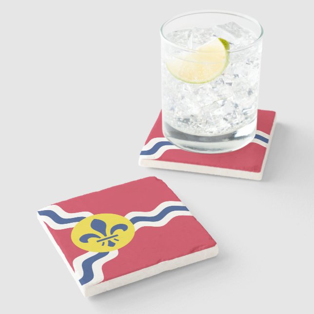 Flag of St. Louis, Missouri Stone Coaster (Side)