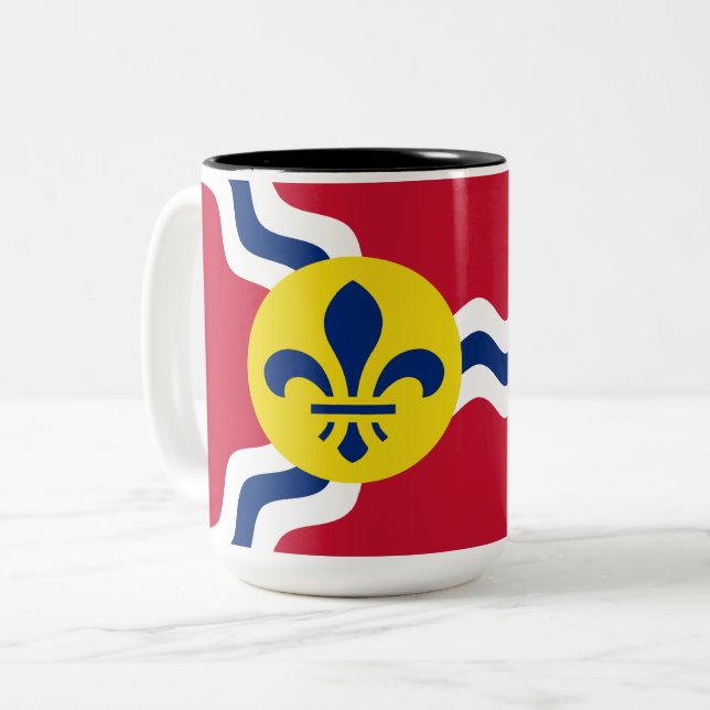 Flag of St Louis (Missouri) Two-Tone Coffee Mug (Front Left)