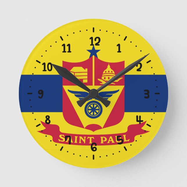Flag of St Paul, Minnesota Square Wall Clock (Front)