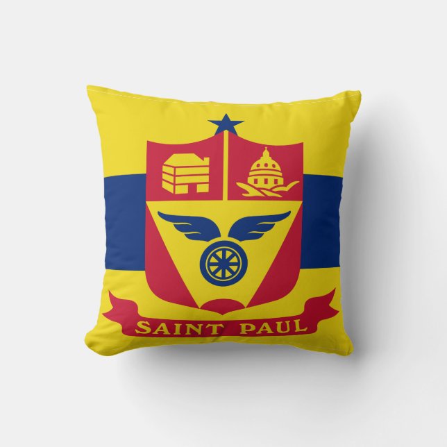 Flag of St Paul, Minnesota Throw Pillow (Front)
