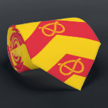 Flag of Staffordshire Tie<br><div class="desc">Tie with design with a flag of historic county of Staffordshire,  in England,  Great Britain; gold flag with chevron with Stafford knot</div>