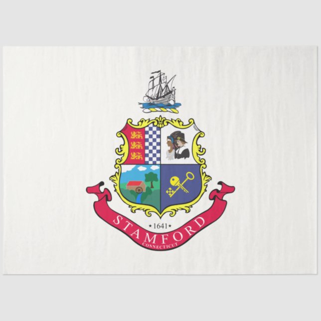 Flag of Stamford (Connecticut) Tissue Paper (Front)