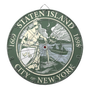 Flag of Staten Island (Borough of New York City) Dartboard