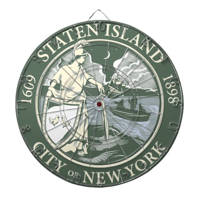 Flag of Staten Island (Borough of New York City) Dartboard (Front)