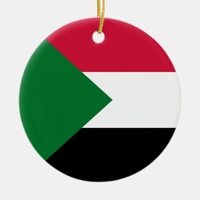 Flag of Sudan Ceramic Tree Decoration (Front)