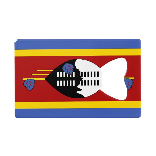 Flag of Swaziland Credit Card Bottle Opener (Back Horizontal)