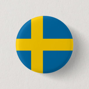 Flag of Sweden 3 Cm Round Badge