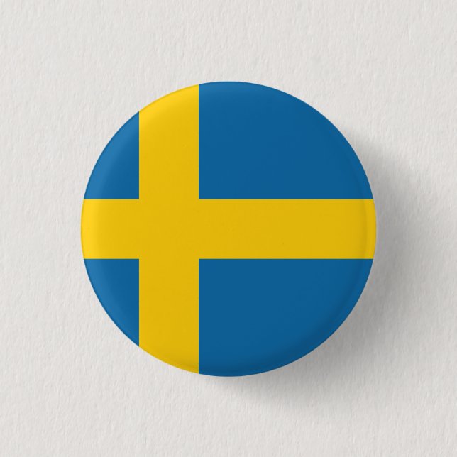 Flag of Sweden 3 Cm Round Badge (Front)