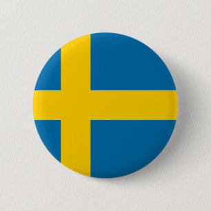 Flag of Sweden 6 Cm Round Badge