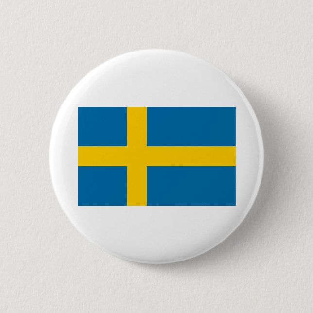 Flag of Sweden 6 Cm Round Badge (Front)