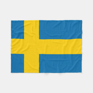 Flag_of_Sweden 6k Fleece Blanket