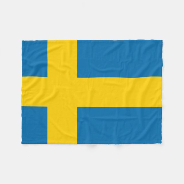 Flag_of_Sweden 6k Fleece Blanket (Front (Horizontal))