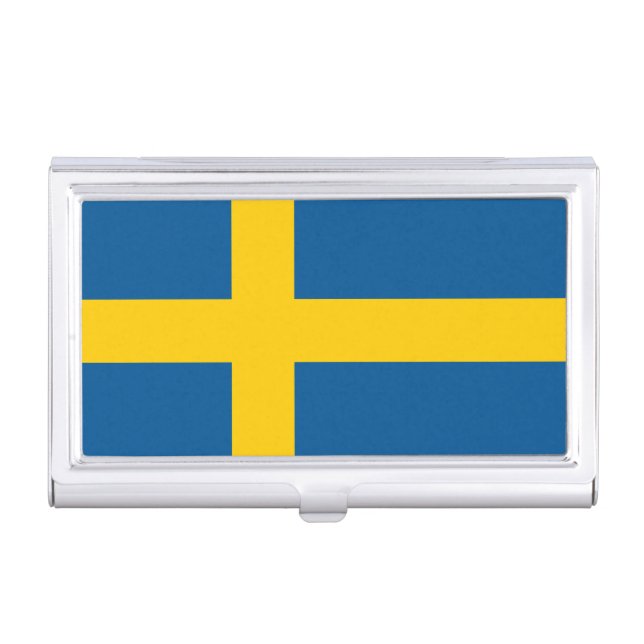 Flag of Sweden Business Card Holder (Front)