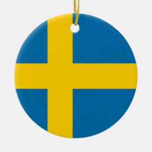Flag of Sweden Ceramic Tree Decoration
