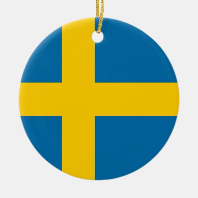 Flag of Sweden Ceramic Tree Decoration (Front)