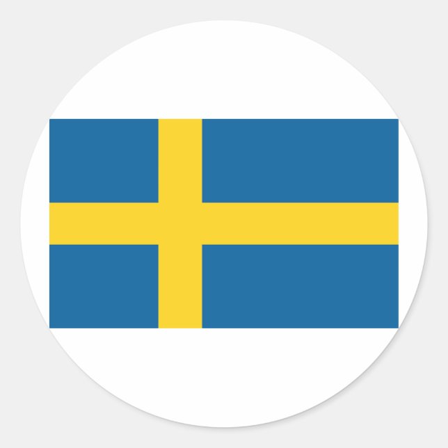 Flag of Sweden Classic Round Sticker (Front)