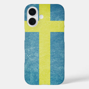 Flag of Sweden Grunge iPhone 16 Case