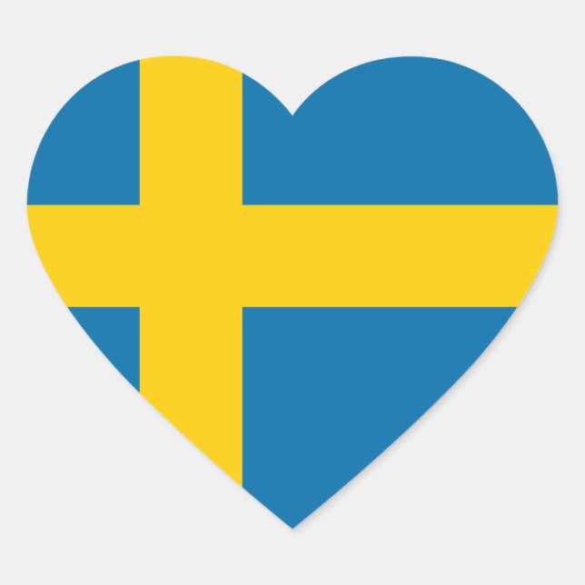 Flag of Sweden Heart Sticker (Front)