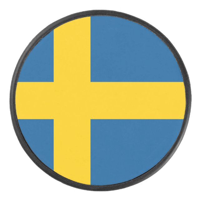Flag of Sweden Hockey Puck (Front)