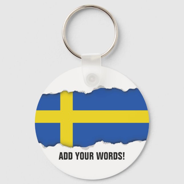 Flag of Sweden Key Ring (Front)