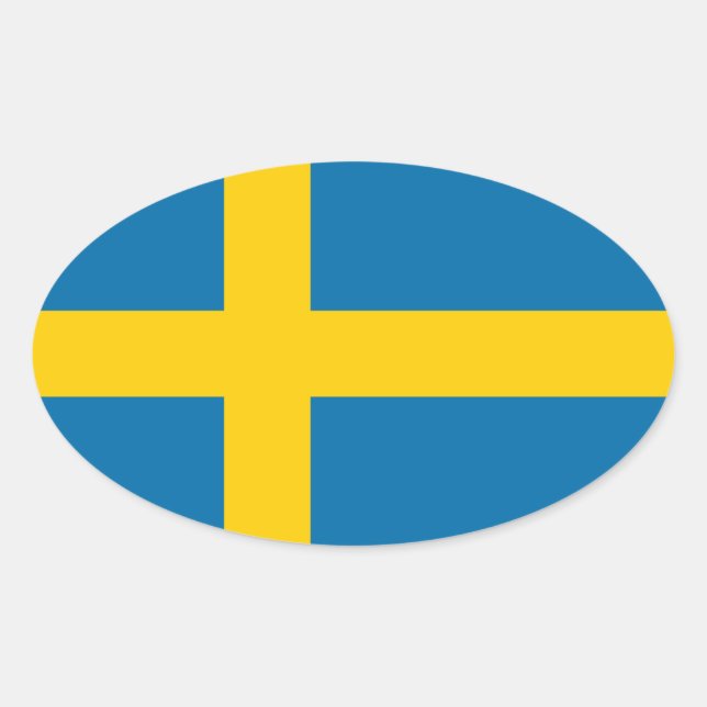 Flag of Sweden Oval Sticker (Front)
