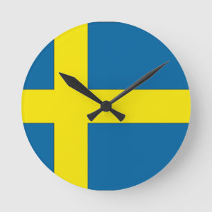 Flag of Sweden Round Clock
