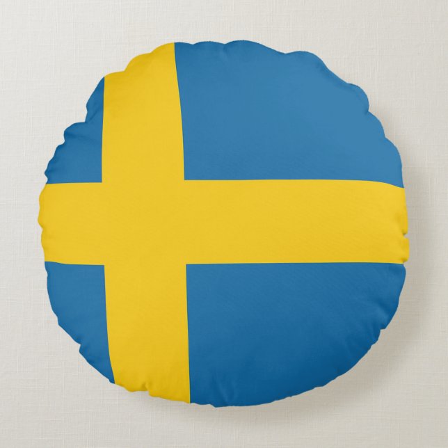 Flag of Sweden Round Cushion (Front)
