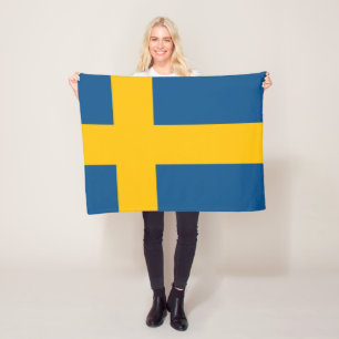 Flag of Sweden small Fleece Blanket