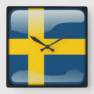 Flag of Sweden Square Wall Clock