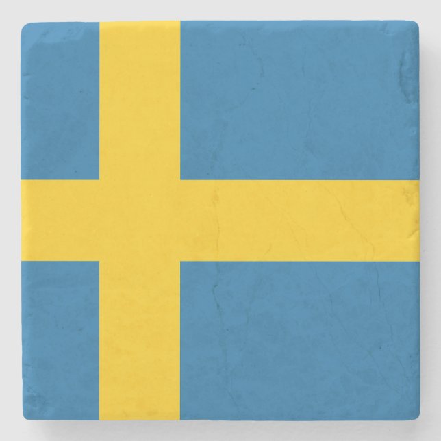 Flag of Sweden Stone Coaster (Front)