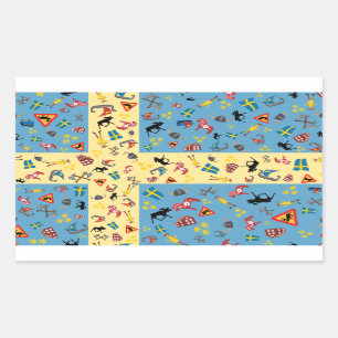 Flag of Sweden with culture icons sticker