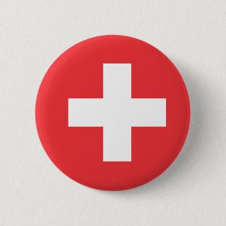 Flag of Switzerland 6 Cm Round Badge