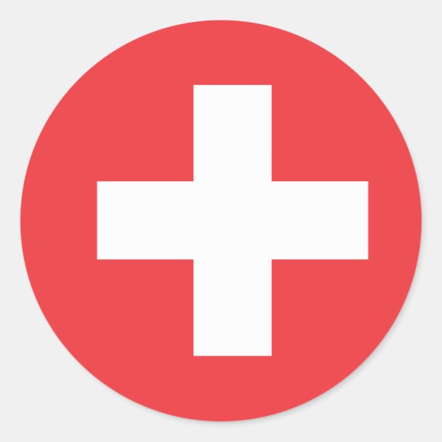 Flag of Switzerland Classic Round Sticker (Front)