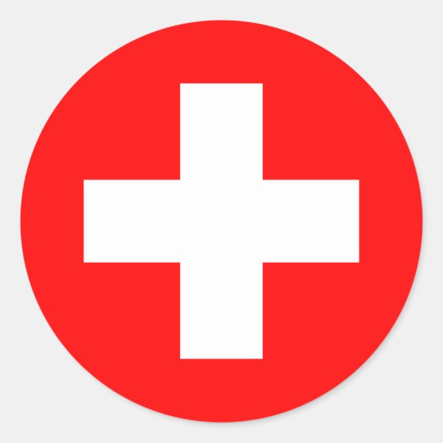 Flag of Switzerland Classic Round Sticker (Front)