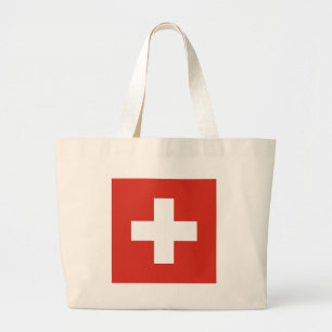 Flag of Switzerland Die Nationalflagge der Schweiz Large Tote Bag
