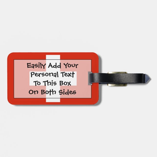 Flag of Switzerland Easy ID Personal Luggage Tag (Back Horizontal)