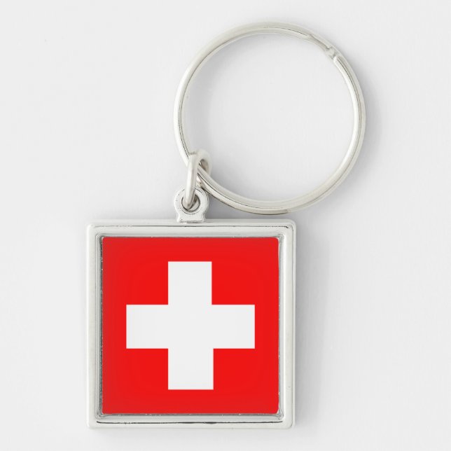 Flag of Switzerland Key Ring (Front)